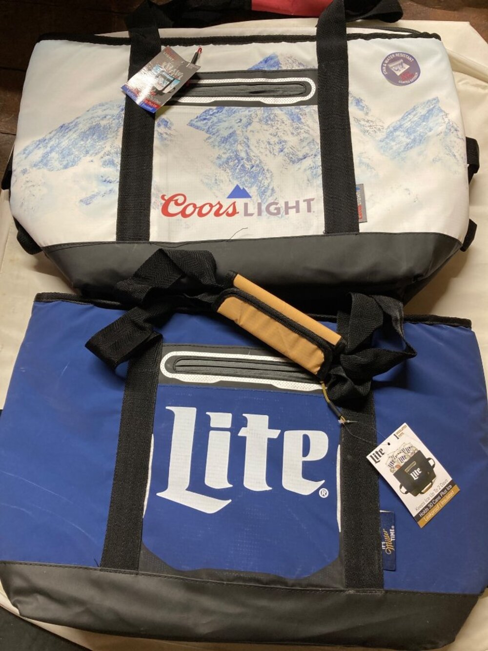 Miller Lite & Coors Light Insulated XL Cooler, 30-Can Capacity, Lot 2 Pair